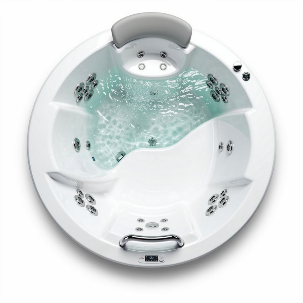 Jacuzzi met watermassage en elektrische bediening wit 150 x 150 x 80cm