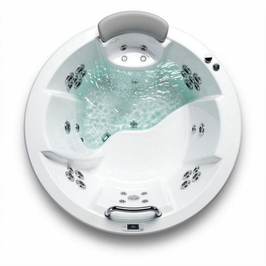 Jacuzzi met watermassage en elektrische bediening wit 150 x 150 x 80cm