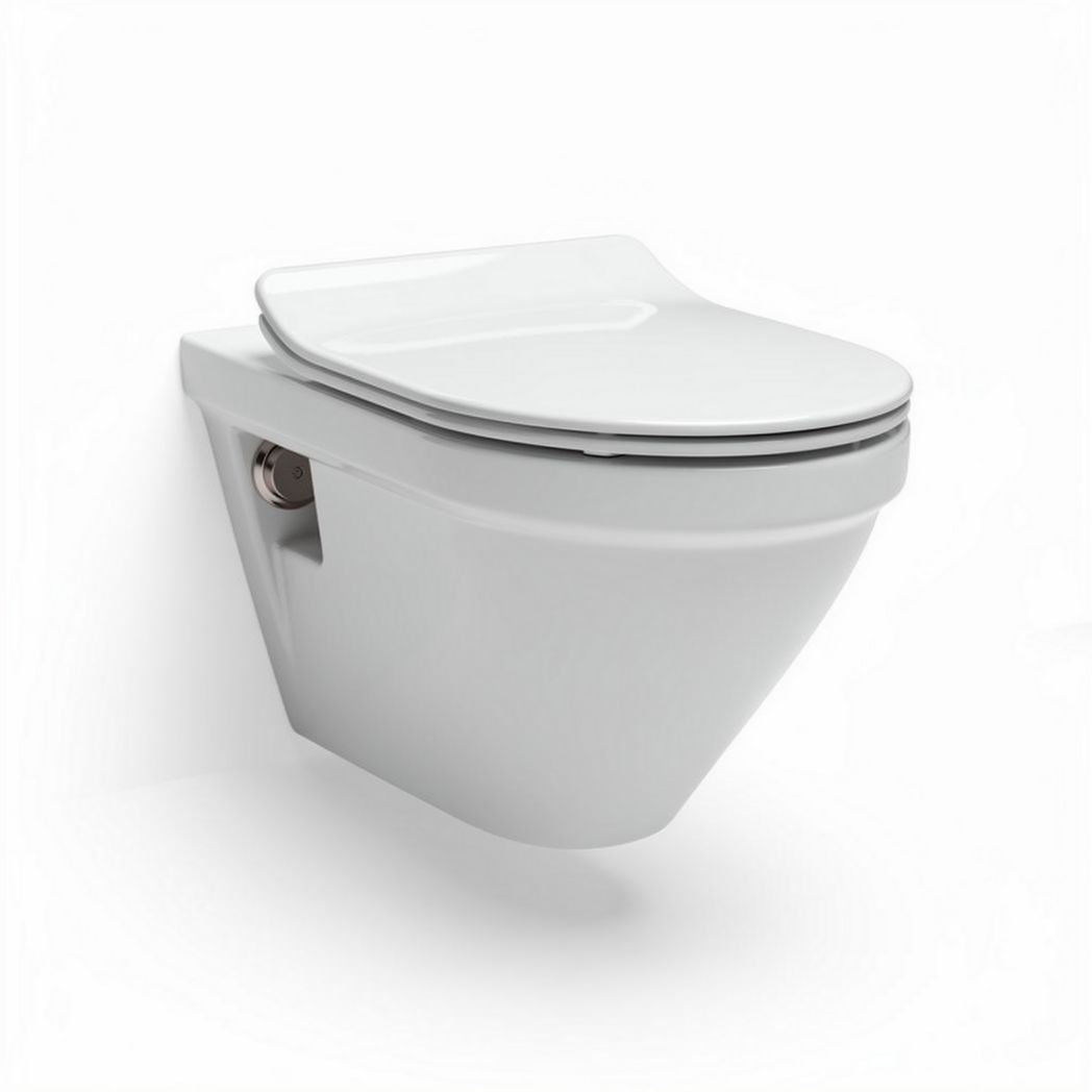 Hangend toilet van keramiek met softclose zitting 60 x 40 x 30 cm wit