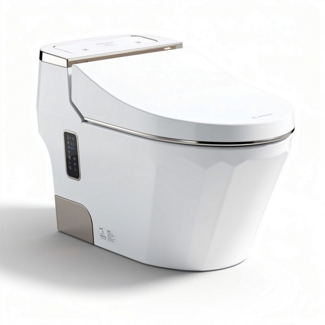Wit toilet met geïntegreerde bidetfunctie afmetingen 70 x 38 x 50cm