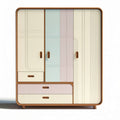 Kast met twee deuren en lades in pastelkleuren 120 x 80 x 200cm